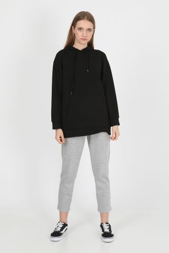JOHN FRANK WOMAN SPORTS&LOUNGEWEAR CHIC LONG SWEATSHIRT SİYAH - 6